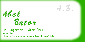 abel bator business card