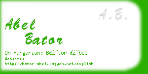 abel bator business card